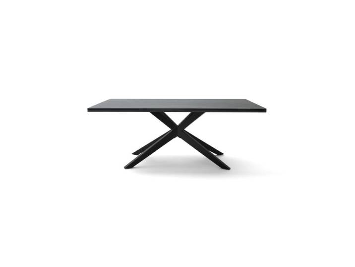 Musterring Tiama Esstisch mit gerader Kante - Barock-Eiche schwarz gebürstet, lackiert - 220 x 100 Industrial, Modern, Natur