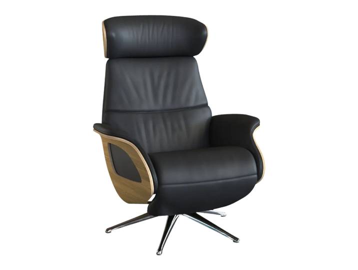 Sessel Fashion Clement, Flexlux, savoy platin black, Leder
