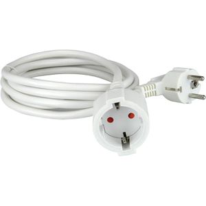 Unitec Verlängerungskabel 405851, für innen, Schutzkontakt, Kabeltyp H05VV-F aus Kunststoff, weiß, 2 m