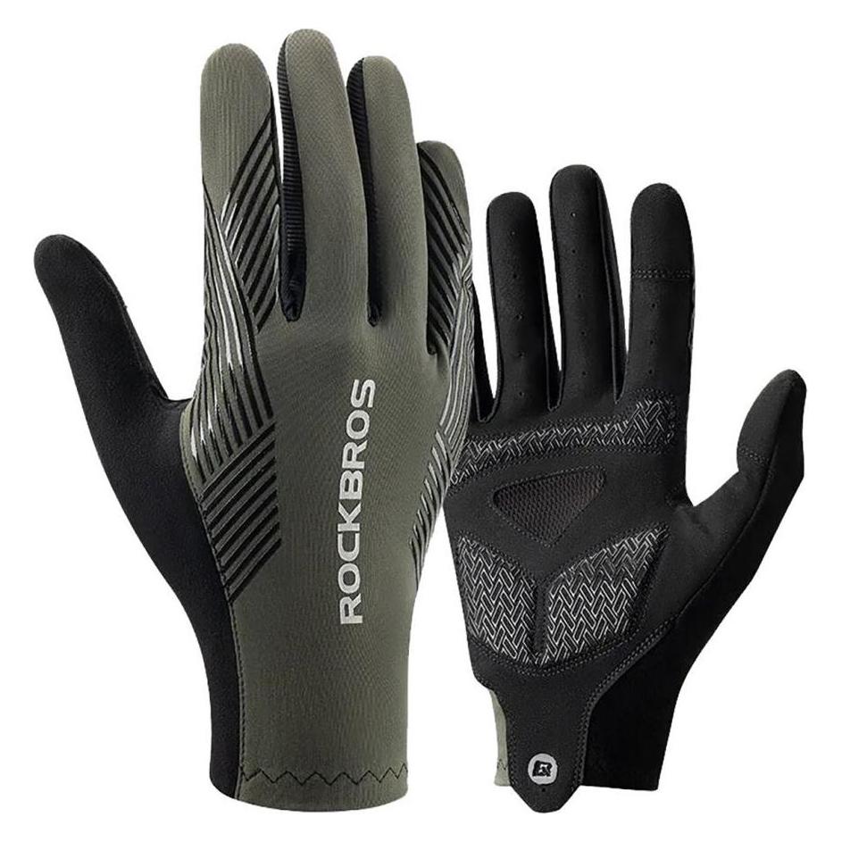 Rockbros 16110006002 shock-absorbing cycling gloves size M - green and black (M) (Rockbros-16110006002)