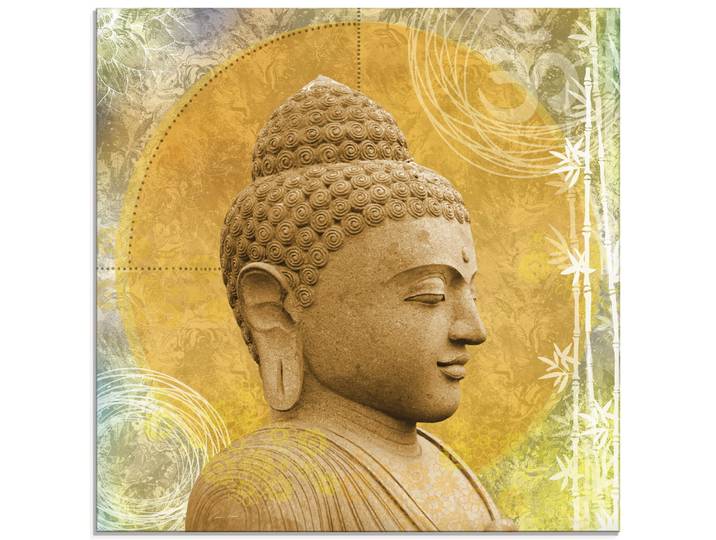 Glasbild ARTLAND Buddha II , gold (farbe bild(er): goldfarben), B:40cm H:40cm, Bilder, Glasbild, in verschiedenen Grössen
