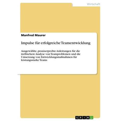 Impulse für erfolgreiche Teamentwicklung, Taschenbuch von Manfred Maurer, GRIN, 978-3-668-80399-2