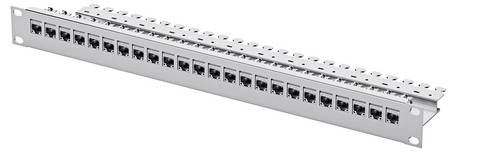 Telegärtner 100007021 19" Modulträger, bestückt 483mm (19") CAT 6a 1 HE Grau