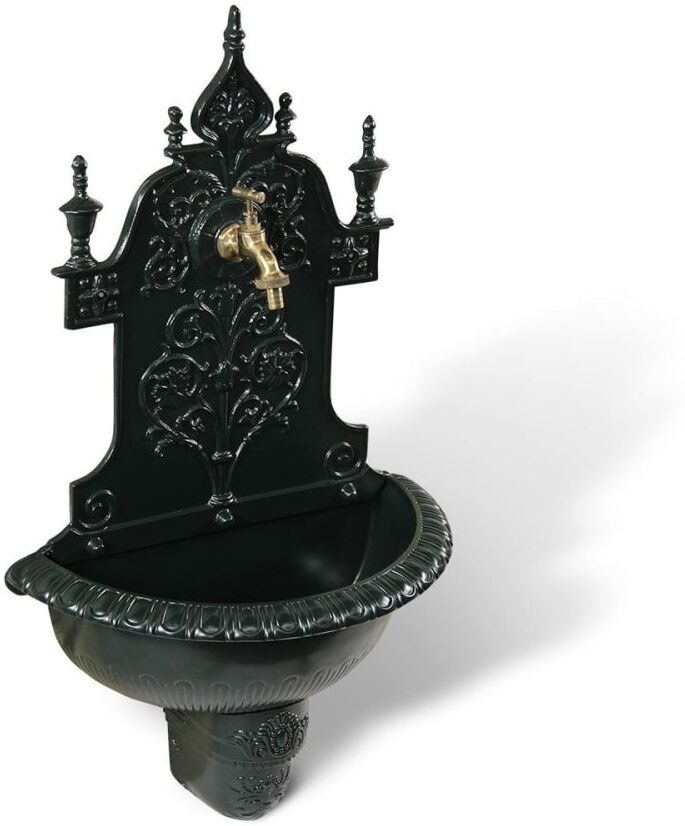Décoration d'Autrefois Fontaine de jardin en aluminium vert Vert 75x22x43cm