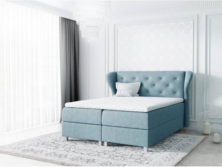 MF Design Boxspringbett Boxspringbett BAKARAT mit Bettkasten und Federautomatik