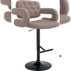 CLP Barhocker Dublin Stoff taupe/schwarz