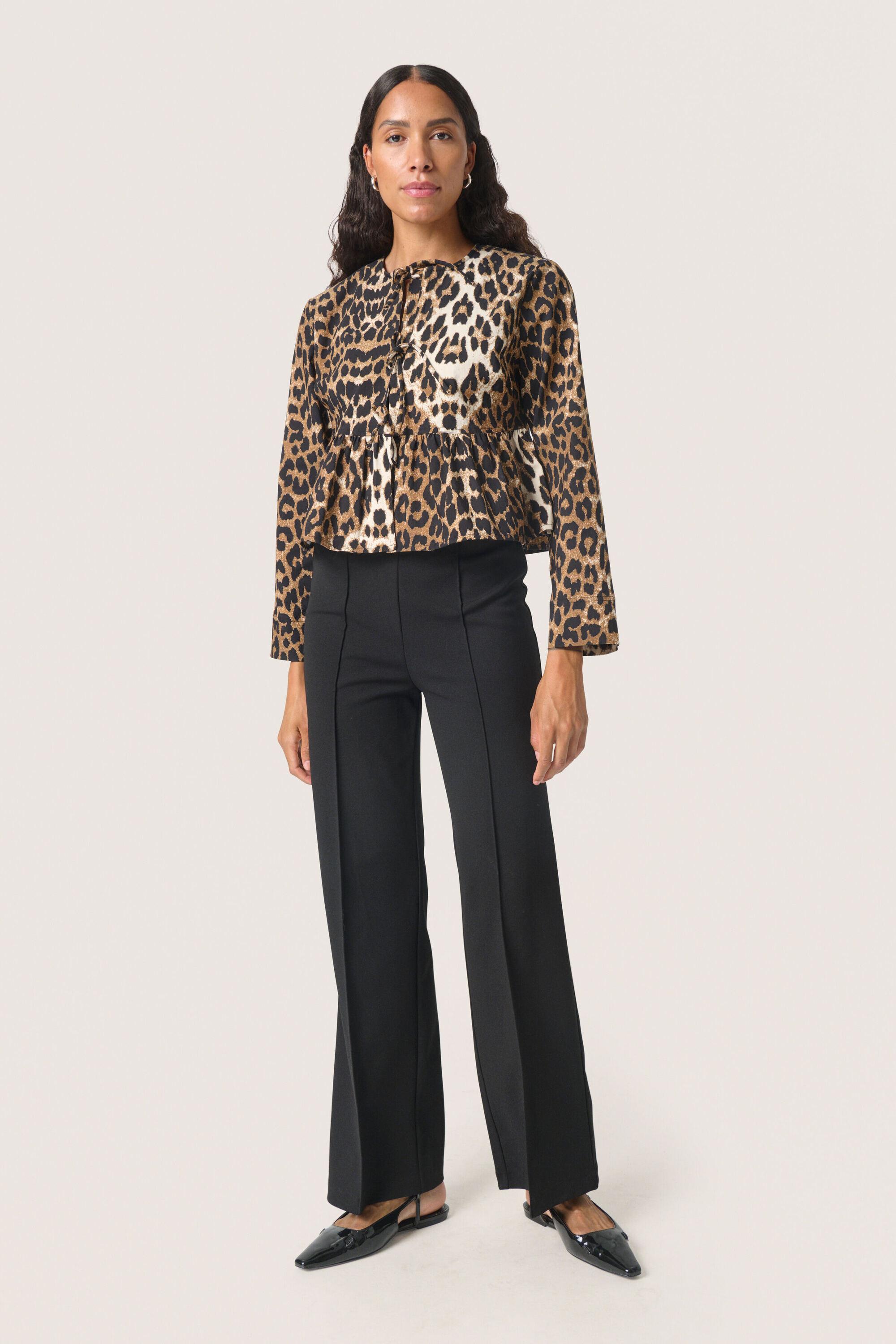 Langarm-Bluse Feminine Form Leopard Pattern leopard