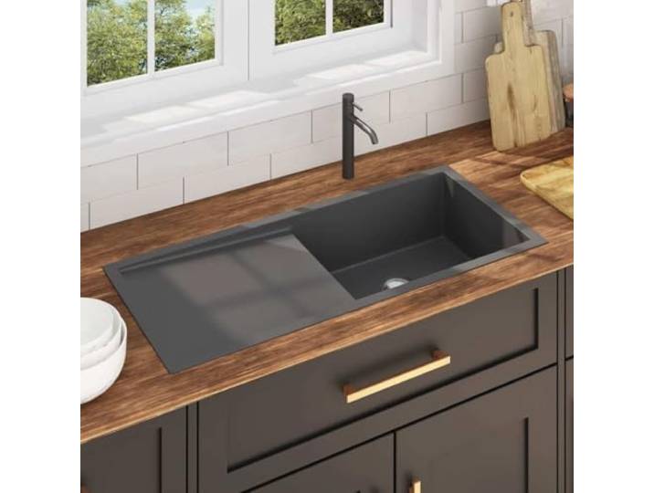 Xolmizyn Einbauspüle - Edelstahl Küchenspüle mit Abtropffläche - 100x44 cm Handgefertigt, Satin-Finish, X-förmiger Wasserabfluss, Schalldämmend