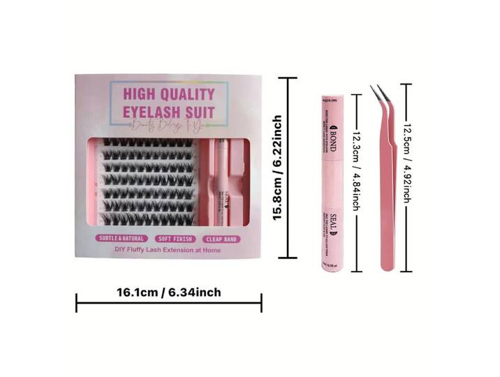 MeoMagic F52 Kit d'extensions de cils avec pince et colle - 120 pièces