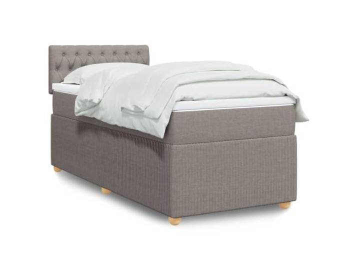 RJPLMFV Lattenrost mit Matratze, Taupe, 90 x 190 cm Weiches Polyestergewebe, Taschenfedern, abnehmbarer Bezug, optimale Unterstützung
