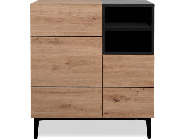 CALICOSY - Buffet Haut 2 Portes 2 Niches L80 cm - Nola