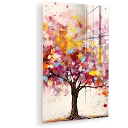 ACRYLGLASBILD Aquarell - Baum - Kunst - Abstrakt 80x120 cm