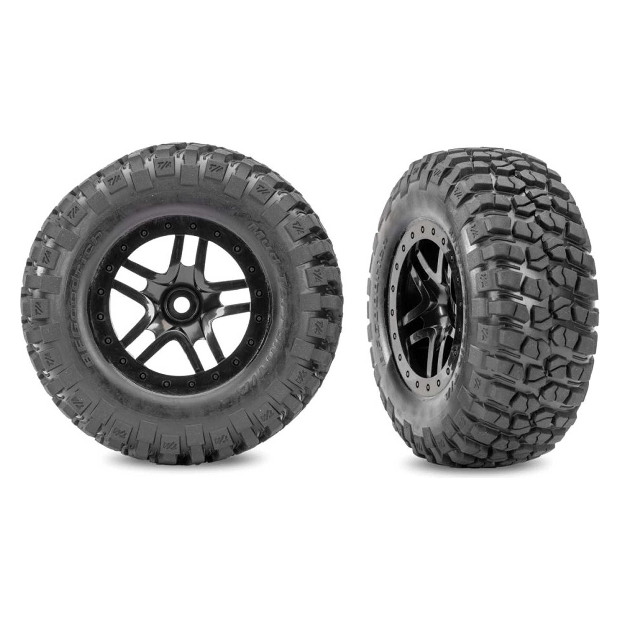 Traxxas BFGoodrich Reifen / SCT Split-Speichenfelgen schwarz (2) Slash 4x4 v/h / 2WD hinten (TRX5883-BLK)