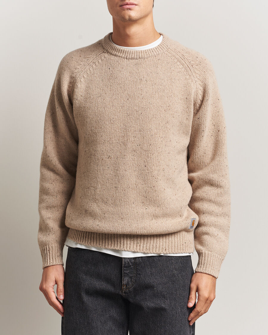 Carhartt WIP Anglistic Wool/Cotton Sweater Fleur De Sel men M Beige