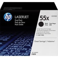 Toner schwarz 55X (CE255XD) Doppelpack