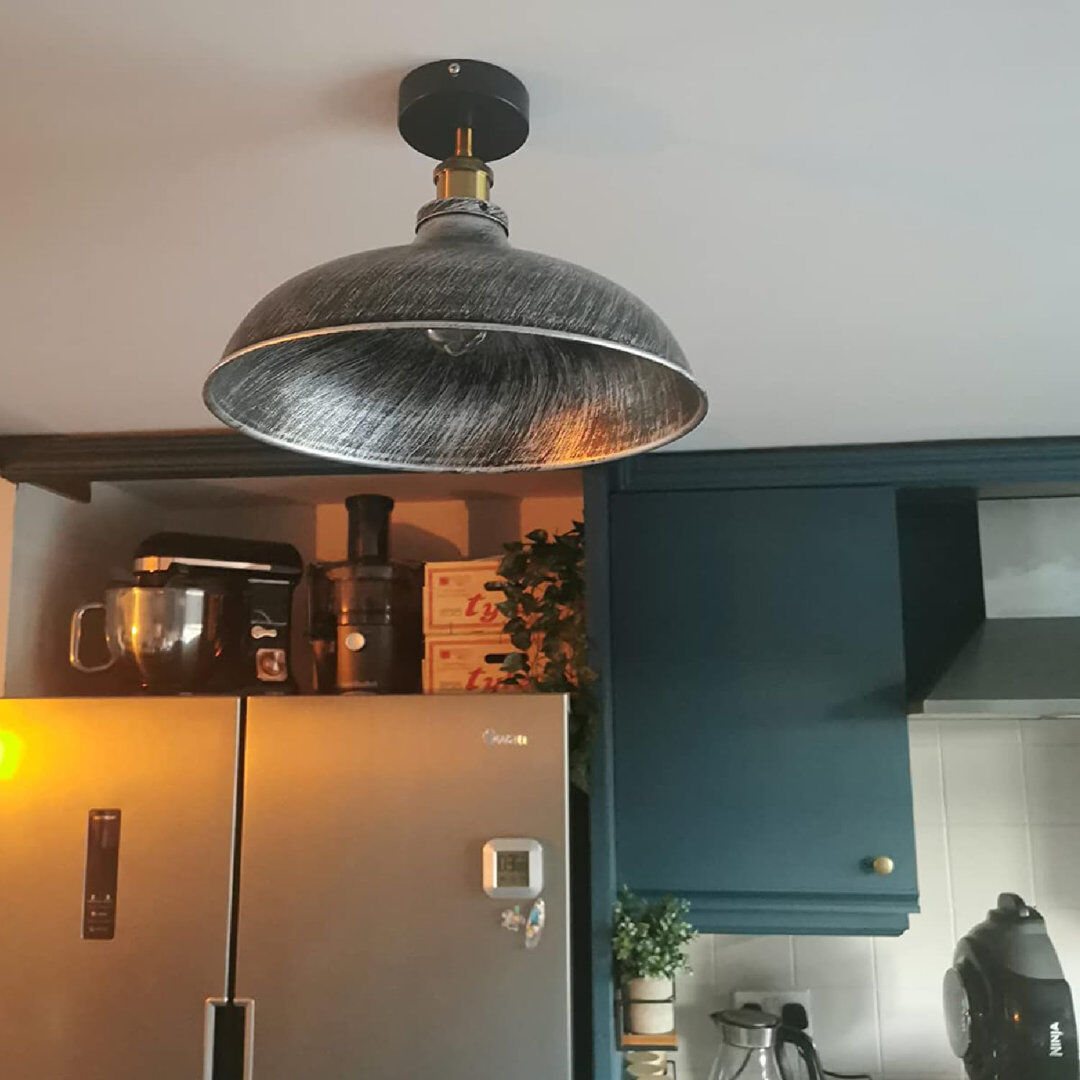 Borough Wharf Annai Semi Flush Mount Brushed Silver 26cm H X 36cm W X 36cm D