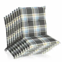 NIEDERLEHNERAUFLAGE Sunny BK 100x50x6cm Blau Kariert (8tlg)