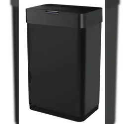 Five Stars® Mülleimer mit Sensor - 60 Liter / 2x 30 Liter - Abfalltrennung - Edelstahl - 2 Fächer - Schwarz