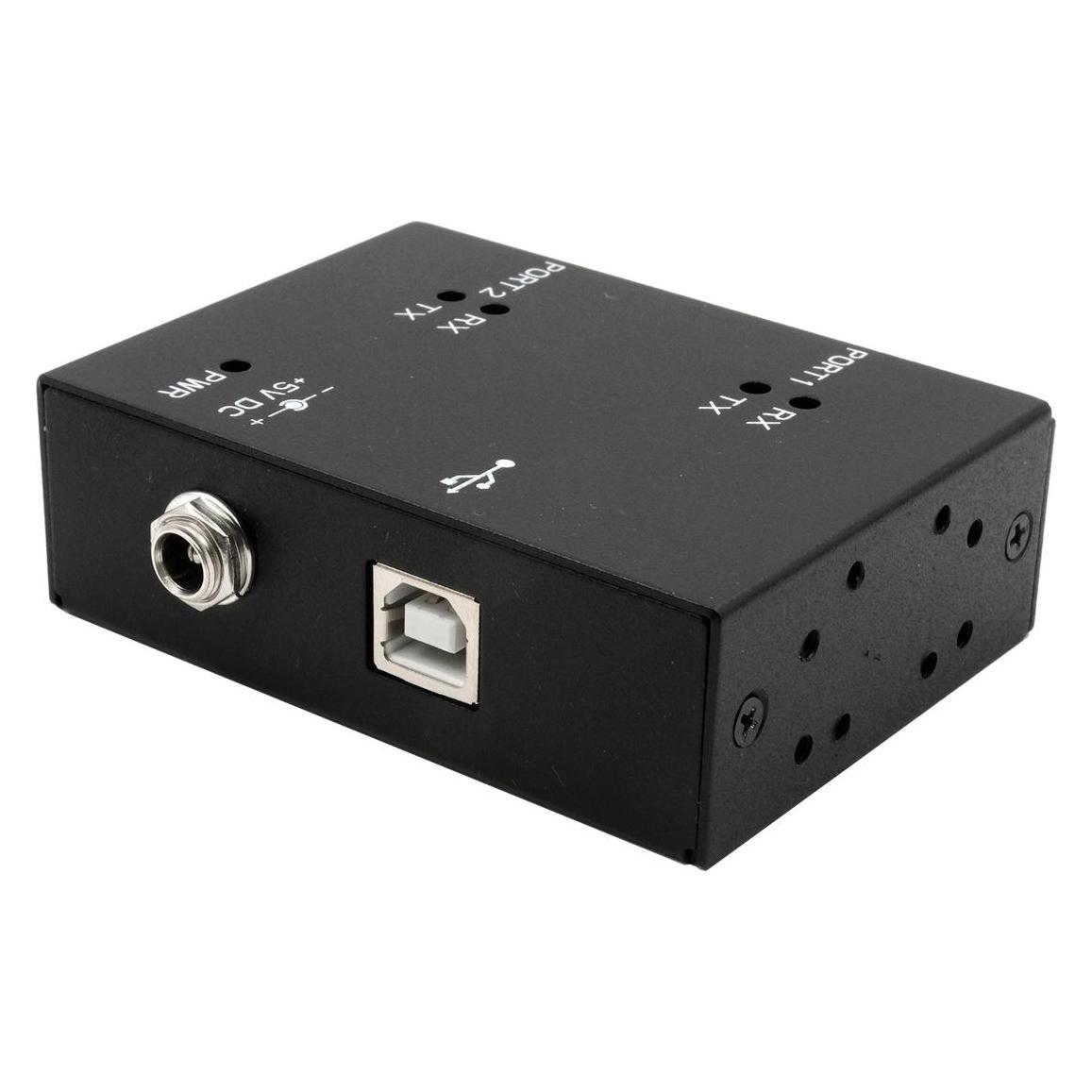 Exsys USB 2.0 zu 2S Seriell RS-232 Ports, Metallgehäuse, mit FTDI Chip-Set (EX-13072HM)