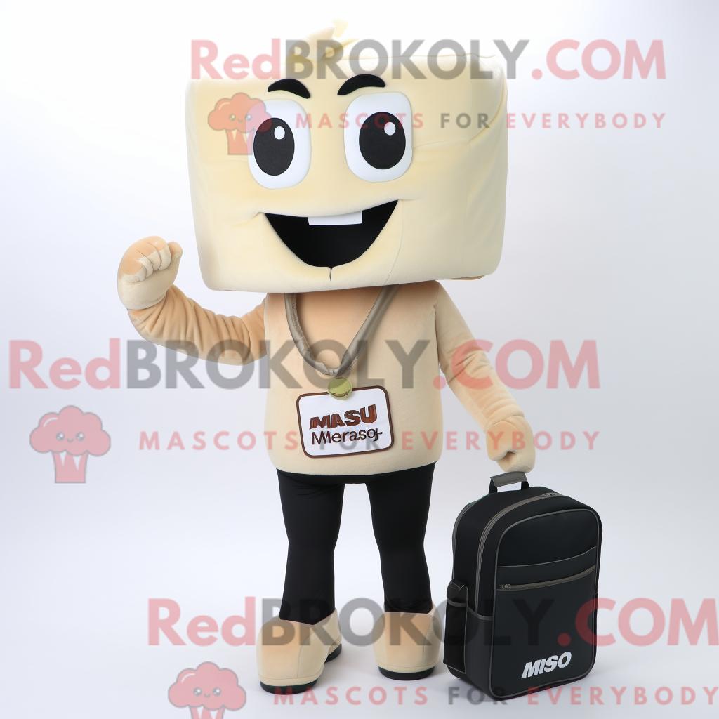 Maskottchenkostüm REDBROKOLY Creme-Miso-Suppe mit Röhrenjeans und Aktentasche