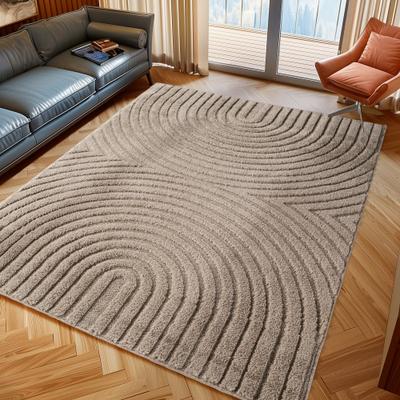 Teppich AYYILDIZ TEPPICHE "ART 1122 , auch als Läufer und in Rund erhältlich", beige, B:120cm H:8mm L:170cm, Teppiche, Teppich, Boho Design, 3D Optik, Struktur Hoch Tief, skandinavisch, Wohnzimmer