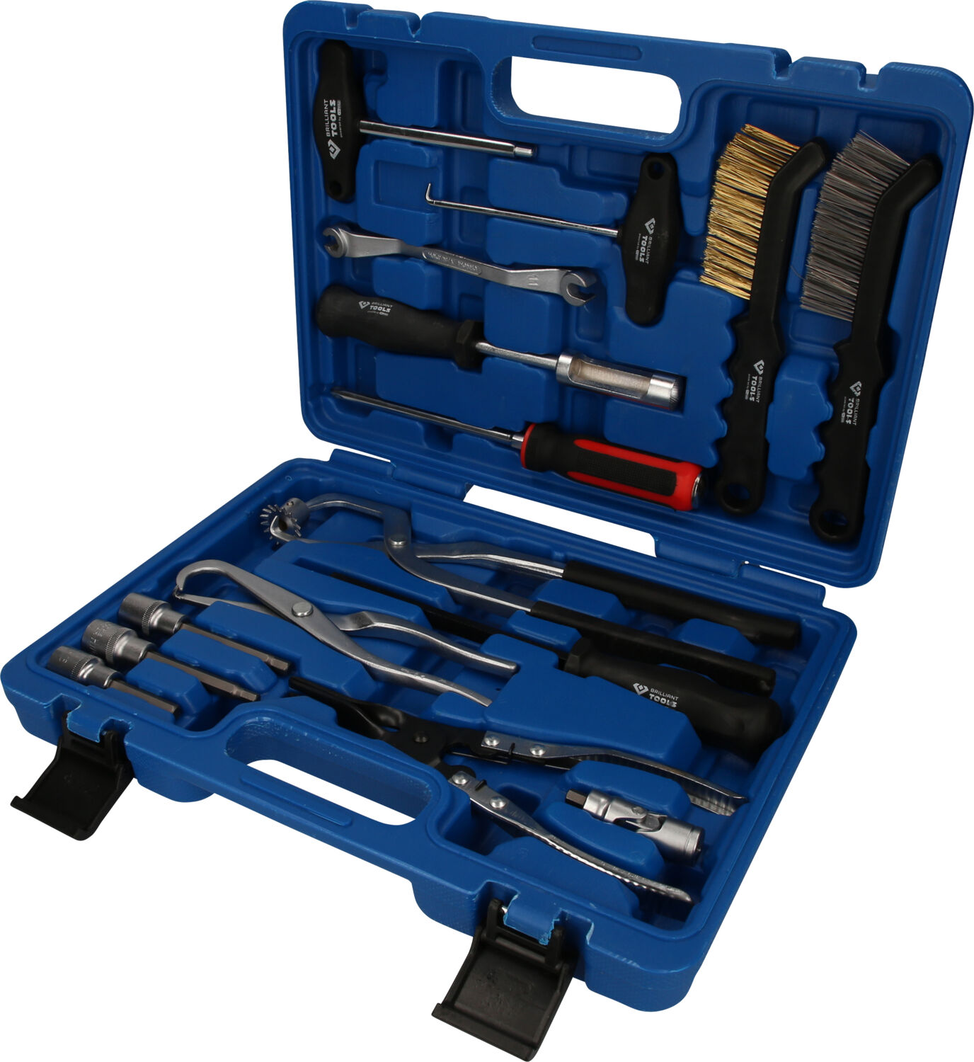 Brilliant Tools Montagewerkzeugsatz, Bremsenservice -Bremstrommel Und Bremsscheiben-Werkzeug-Satz, 15-Tlg Bt701250