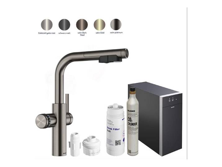 Blanco Küchenarmatur Trinkwasserarmatur Choice Icona L + Kühl- & CO₂-Einheit Choice.All