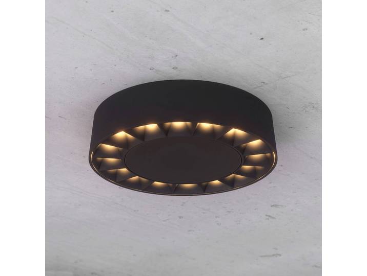 Lucande LED-Außendeckenleuchte Kelissa, rund, schwarz Kelissa, schwarz, für Badezimmer, Aluminium, Modern
