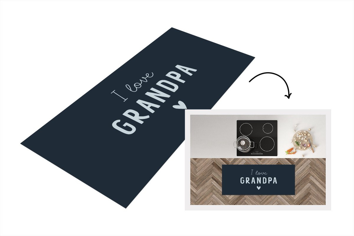 KitchenYeah Keukenloper Vinyl I Love Grandpa B/D: 120 x 50 cm