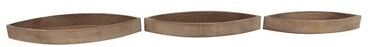 Studio 350 "Set of 3 Rustic 3 Inch Brown Oval-Shaped Wooden Trays - S/2 19"", 22"", 25""W"
