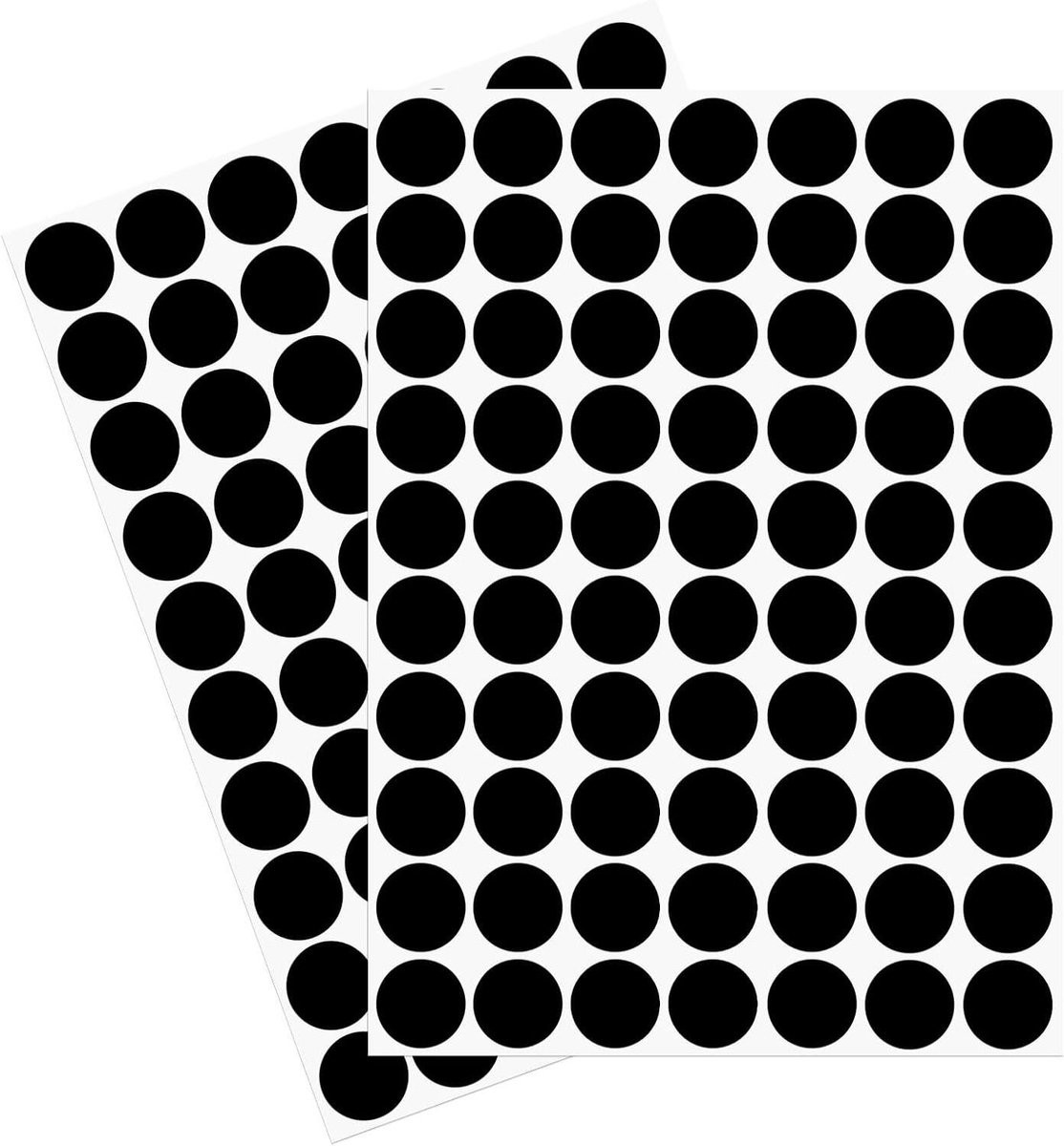 Schroefgat Stickers Zwart - Afdekdoppen voor Meubels - Waterproof PVC - 18mm Diameter