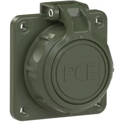 PCE 20342-8uc Schutzkontakt-Anbausteckdose 75x75 fb Shutter Klappdeckel IP66/68 (bronzegrün) 203428uc