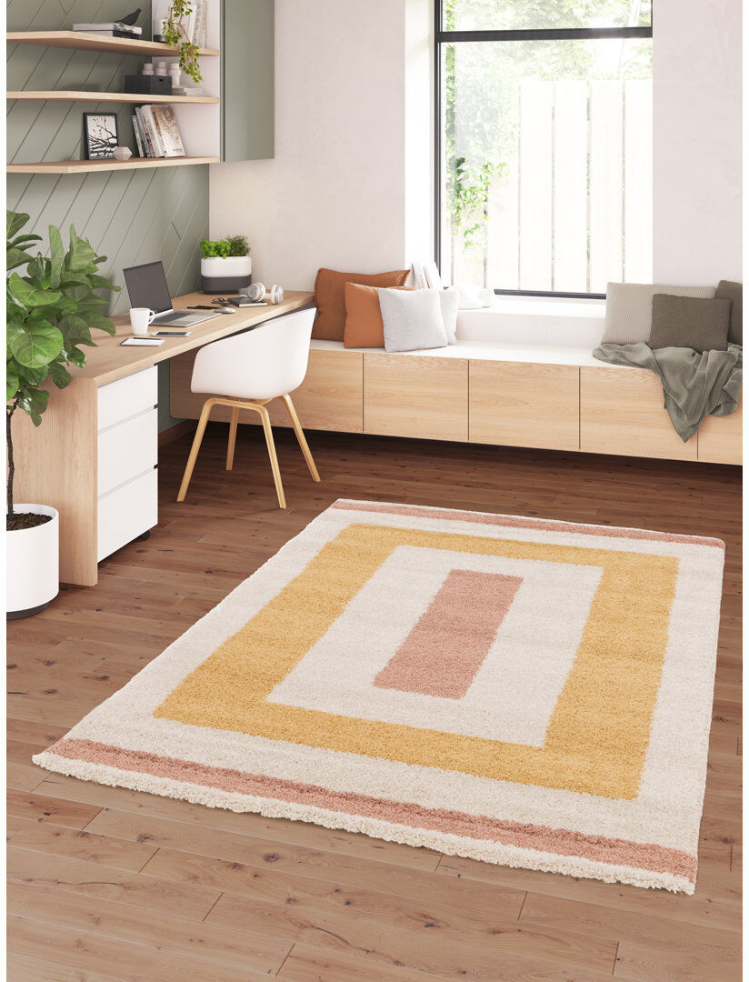 George Oliver Canaday Beige/Red/Orange Rug Cream;Pink;Yellow Rectangle 120cm x 170cm