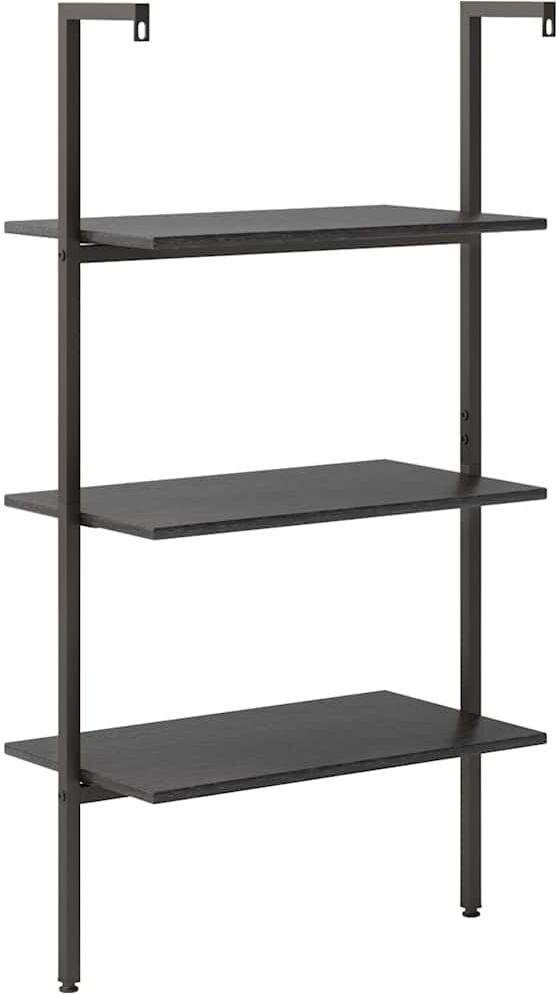 vidaXL Étagère inclinée à 3 niveaux Noir 64x35x120,5 cm