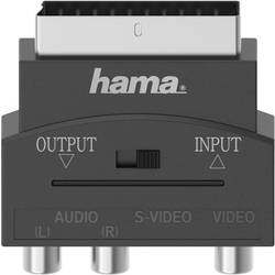 hama 00205268 Video-Adapter, S-VHS-Kupplung/3 Cinch-Kupplungen - Scart-Stecker, 4-polig