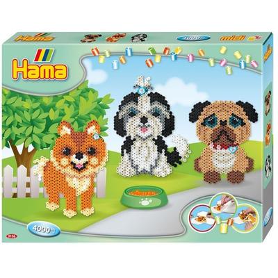 Hama 3157 - Geschenkpackung Hundefreunde, Bügelperlen midi, 4000 Stück