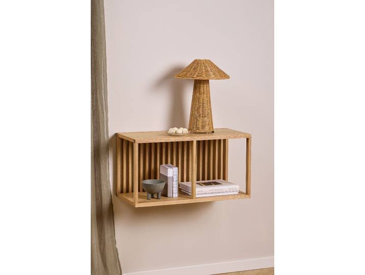 Furniertes Wandregal Biozi Spanplatte, furniert & geölt Holz/Braun 67 x 36cm