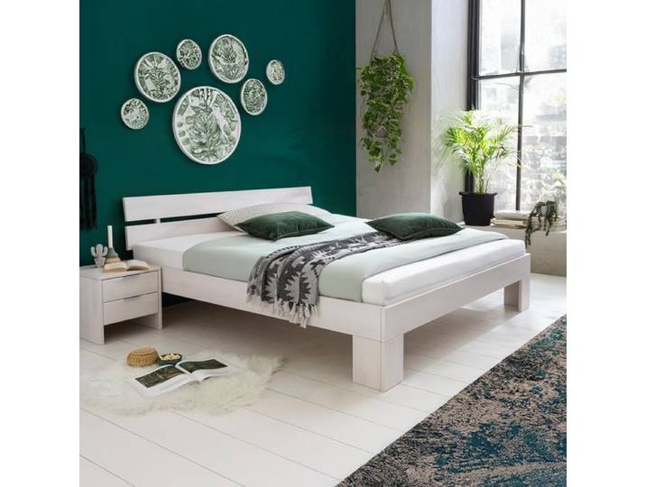 HOMELIV. Bett Tanu Komfort Kernbuche Massivholz 180x200cm klassischer Stil