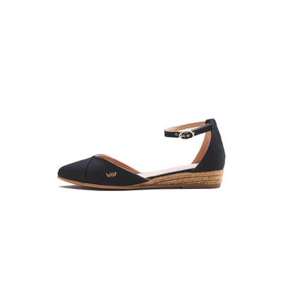 Espadrille VISCATA "Montroig", Damen, Gr. 38, schwarz, Textil, Schuhe Espadrille, mit elegantem Knöchelriemen