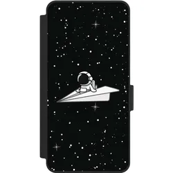 Nivocase Klapphülle für Samsung Galaxy S26 Handyhülle aus Kunst Leder NIVOflip schwarz Astronaut Comic (Samsung Galaxy S26), Smartphone Hülle, Schwarz