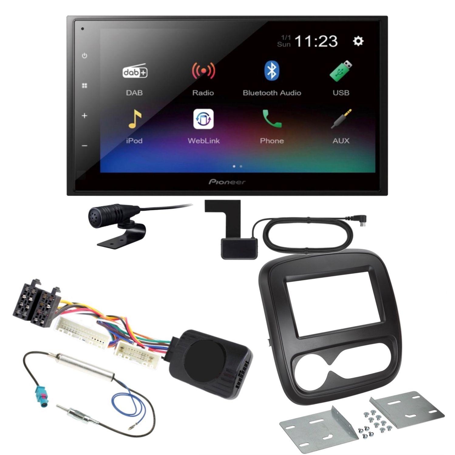 Pioneer DMH-A340DAB USB MP3 DAB+ Moniceiver FLAC WMA Einbauset für Fiat Talento
