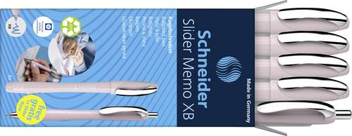 Schneider Schreibgeräte Etui 4x Memo + 1x Rave pearl 150235 Kugelschreiber Schreibfarbe: Blau 5St.
