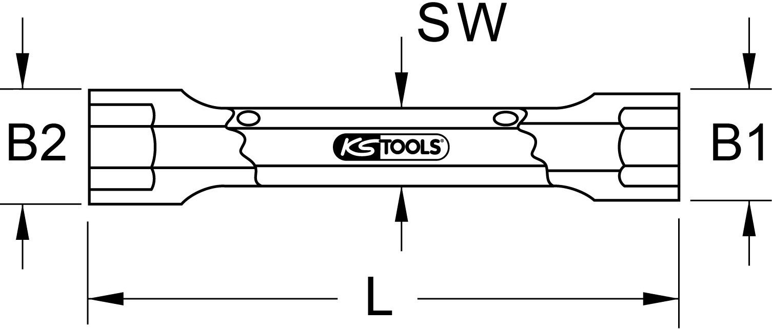 KS Tools BRONZEplus dubbelzijdige ringsleutel 12x14 mm