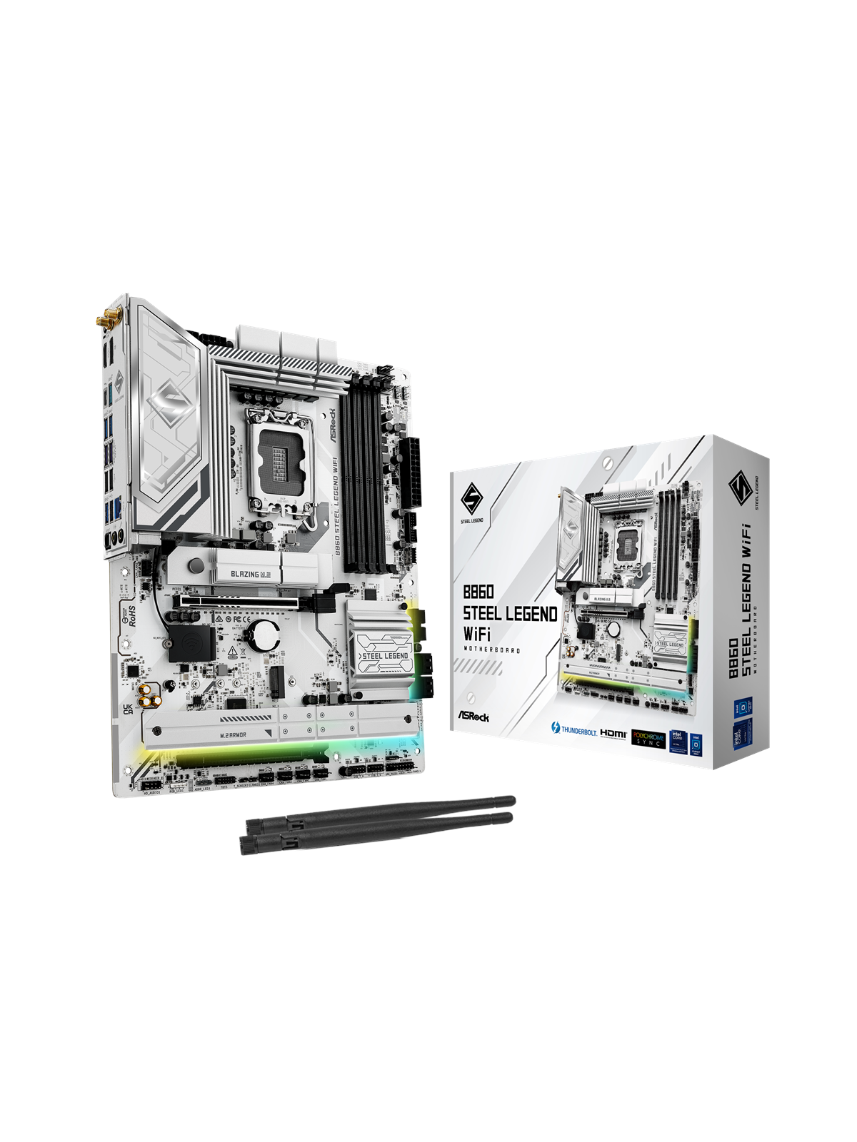 ASRock B860 Steel Legend WiFi Mainboard - Intel B860 - Intel LGA1851 - DDR5 RAM - ATX