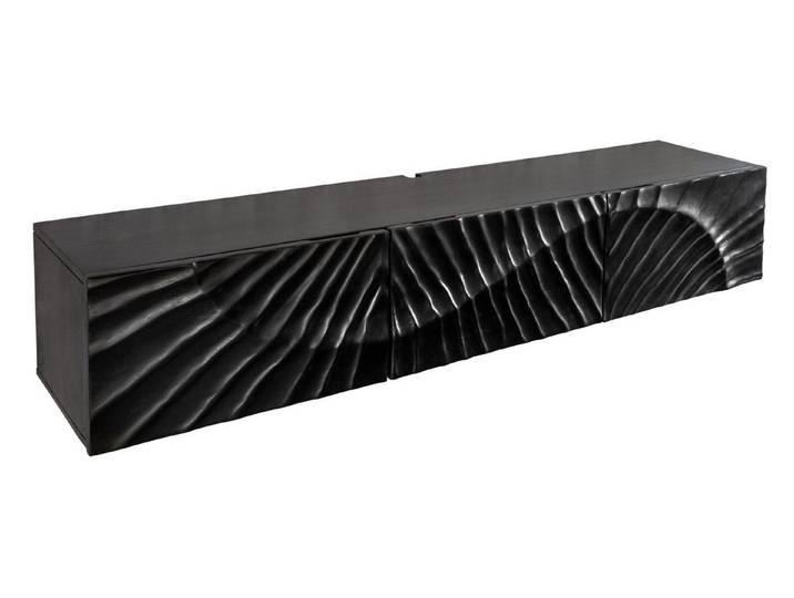 Licht-Erlebnisse TV-Board LORIEN, Schwarz 160 cm Mangoholz Handarbeit hängend