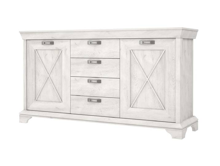 Sideboard mit 4 Schubladen Pinie weiß 178 cm - KASHMIR
