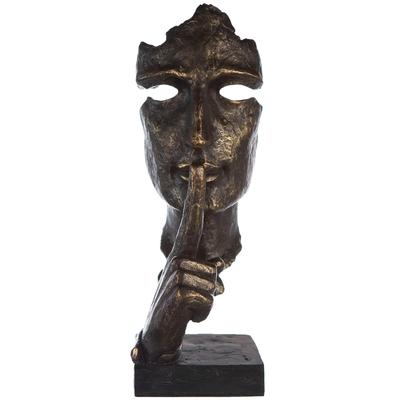 Dekofigur CASABLANCA BY GILDE "Skulptur XL Silence", braun (bronzefarben), B:39cm H:100cm T:35cm, Kunstharz, Dekofiguren