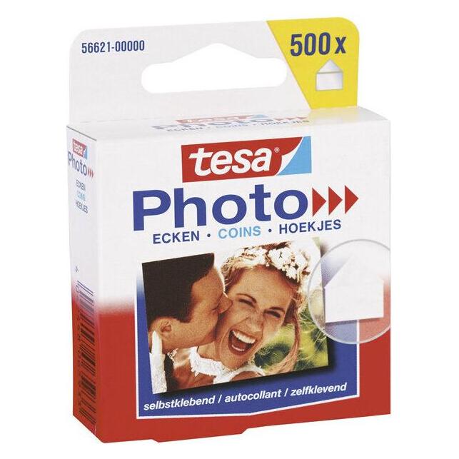 tesa Foto Klebepads, selbstklebend, 500 Fotoecken (56621-00000-00)