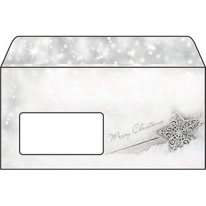 Sigel Weihnachtsumschläge DU136, DIN lang, Brilliant Star, mit Fenster, 50 Stück