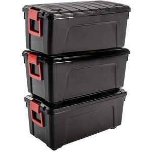 Iris Aufbewahrungsbox Store It All, SIA-75, 75L, Kunststoff schwarz A3, 78 x 40 x 35cm, 3 Stück